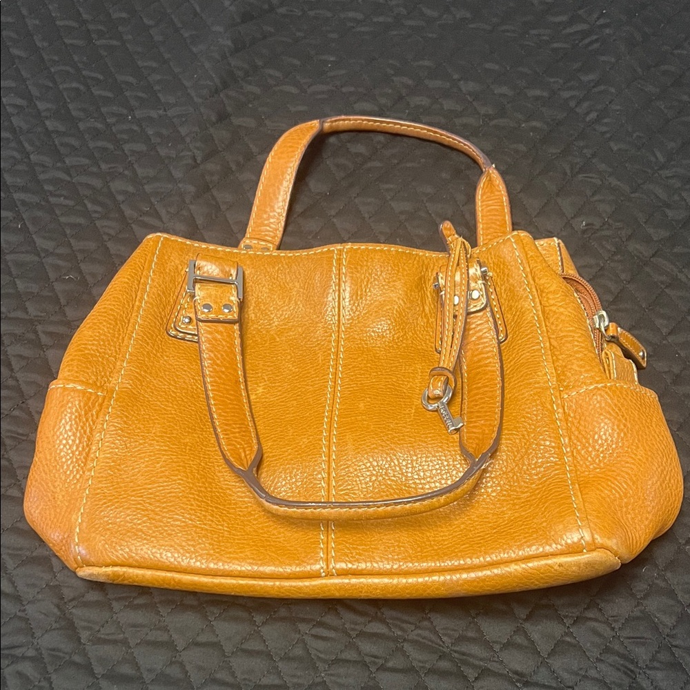 Fossil tan/light brown Leather Shoulder Bag